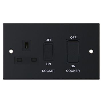 LGA Selectric DSL11-49 Matt Black, Black Insert 45amp Cooker Control Unit Switched