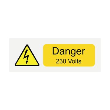 iSigns - Danger 230 Volts - Self Adhesive Vinyl Label IS2110SA (10 Pack) - 75 x 25mm