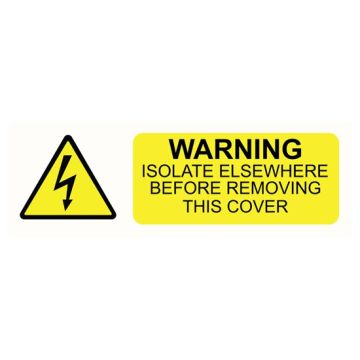 iSigns - Isolate Elsewhere - Self Adhesive Vinyl Label IS0110SA (10 Pack) - 75 x 25mm