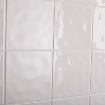 Johnsons 150 x 150mm Cristal Plain Gloss White Tile - (per 1m²/44 box)