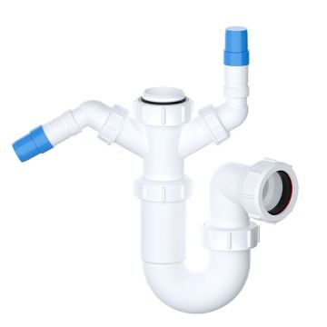 Viva 1.1/2" Sink Trap with Twin Washing Machine Nozzle - WTST02