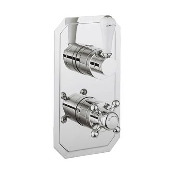 Crosswater Belgravia Lever 2 Handle Trimset - Chrome - White - must be paired with WLBP1000RC+