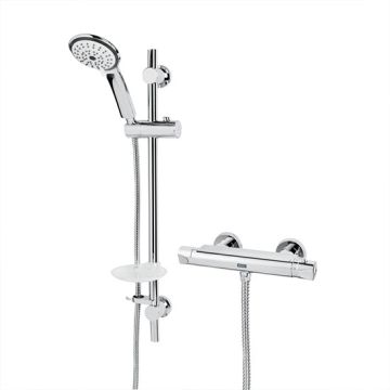 Bristan Artisan Chrome Thermostatic Surface Mounted Bar Shower Valve with Adjustable Riser & Fast Fit Connections
