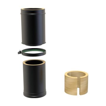 TWPro Black Flue - Adjustable Pipe 350-500mm