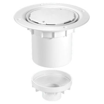 McAlpine TSG2WH Trapped Floor Gully for Sheet Flooring White Top Vertical Outlet