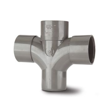 40mm Polypipe Grey Solvent Waste 92.5º Cross Tee WS38