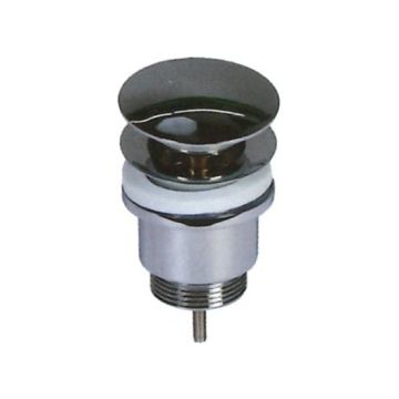 Universal 1.1/4" Basin Waste c/w Mushroom Spring Plug - Chrome (With or Without Overflow) - UNS/SL - 1