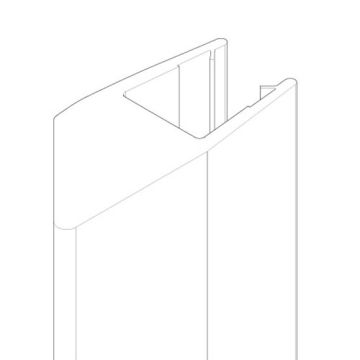 Aqualux Vertical Magnetic Parallel Seal for Pivot Door - 2000 x 8mm