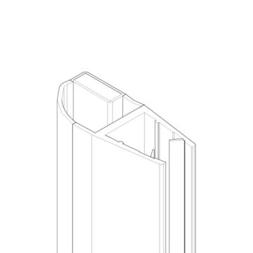 Aqualux Magnetic Parallel Seal for Pivot Door - 2000 x 6mm