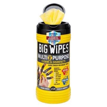 Big Wipes Pro+ Multi-Purpose Antiviral Cleaning Wipes (black top) 120 Pro Pack
