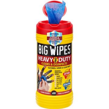 Big Wipes Pro+ Heavy-Duty Antiviral Cleaning Wipes (red top) 80 pack