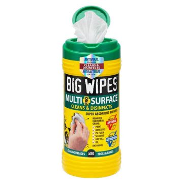 Big Wipes Pro+ Multi-Surface Bio Antiviral Cleaning Wipes (green top) 80 pack