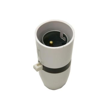 Jeani BC White Plastic Lampholder 10mm Entry Switched