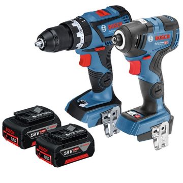 Bosch Brushless Twin Pack - GSB18v-60+GDXV-200 With 2 x 5Ah Batts