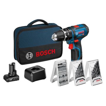 Bosch GSB 12V Cordless Combi Drill Kit with 39 Accessories Tool Bag