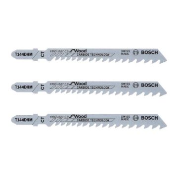 Bosch T144DHM Endurance Jigsaw Blades for Wood - Pack of 3