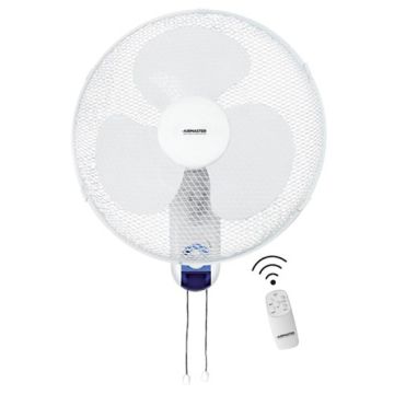 CED WL16RT 16" 60W 3 Speed Pull Cord Wall Fan with Remote Control
