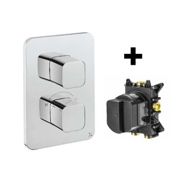 Crosswater Crossbox 2 Outlet Trim & Levers with Crossbox In Universal Rough
