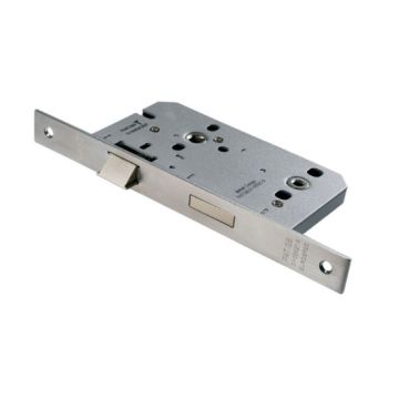 Eurospec DIN Standard Satin Stainless Steel Bathroom Lock DLE7855WCSSS