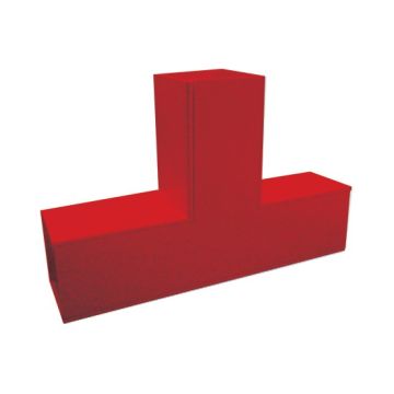 Falcon FFT2R Red PVC Trunking Flat Tee - 25 x 16mm