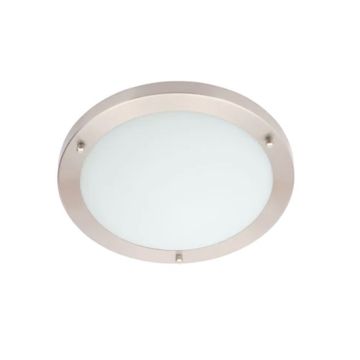 Forum Spa 34047-SNIC IP44 Bathroom 18w LED Flush Ceiling Light - Satin Nickel - Cool White