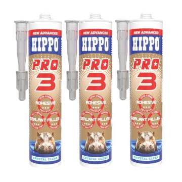 Hippo H18549 Pro3 Clear Sealant Cartridge - Pack of 3