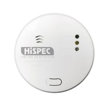 Hispec Mains Round Carbon Monoxide Alarm - Fast Fix