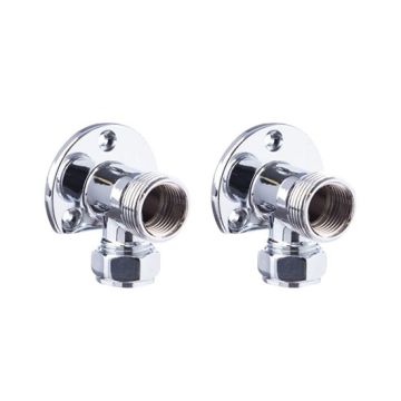 Inta 20003CP Wall Mount Elbows for Exposed Bar Mixer Shower Valve Chrome - Pair