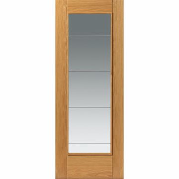 JB Kind Medina Oak Glazed Pre-Finished Internal Door