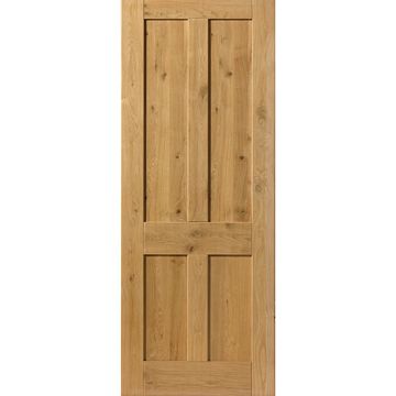 JB Kind Rustic Oak 4 Panel Pre-Finished Internal Door