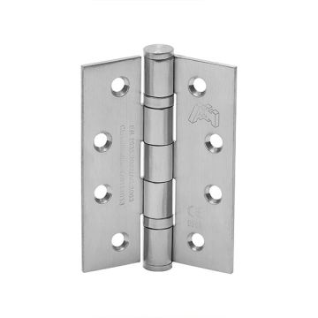 JB Kind Satin Stainless Steel 102mm Fire Rated Bearing Hinges - Pack of 3