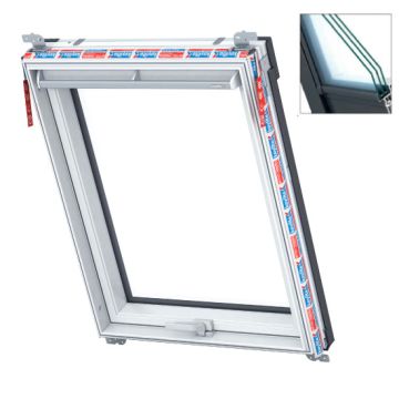 Keylite PTH 02 KTG 550x980mm Polar PVC Triple Glazed Top Hung Roof Window