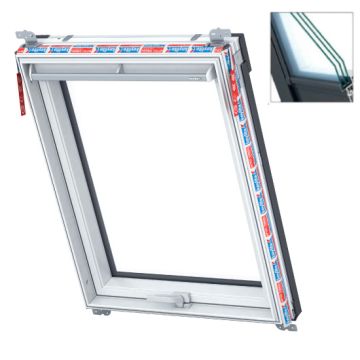 Keylite WTH02 KTG 550x980mm White Triple Glazed Top Hung Roof Window