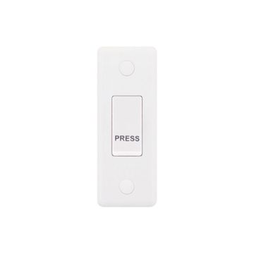 LGA Selectric Push switch “Press” Architrave - White 1 Gang - SSL572