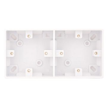 LGA Selectric White 2 x 1 Gang Pattress Box - 172 x 86 x 25mm