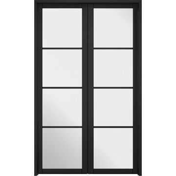 LPD W4 Soho 4 Light Clear Black Primed Set - 2031 x 1246mm