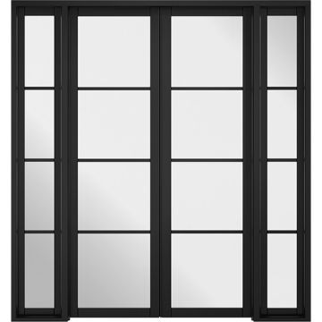 LPD W6 Soho 4 Light Clear Black Primed Set - 2031 x 1904mm