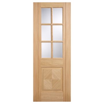 LPD Barcelona Clear Bevel Glass Oak Veneer Pre-Finished Internal Door