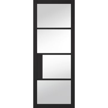 LPD Chelsea Clear Glass Black Primed Internal Door
