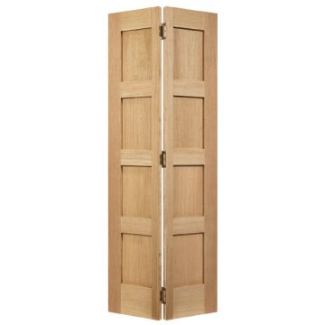LPD Contemporary 4 Panel (Shaker) Bi-Fold Oak Veneer Internal Door