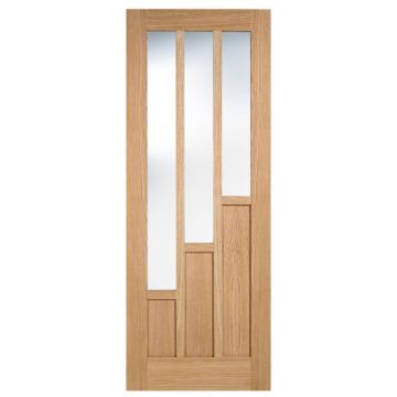 LPD Coventry 3 Light Clear Glass Oak Veneer Pre-Finished Internal Door
