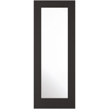 LPD Diez Patten 10 Clear Glass Charcoal Black Veneer Pre-Finished Internal Door