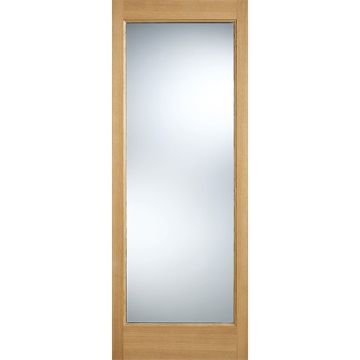 LPD Oak Veneered Pattern 10 Clear Double Glazed Dowelled External Door