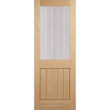 LPD Mexicano Clear/Etched Glass Oak Veneer Pre-Finished Internal Door