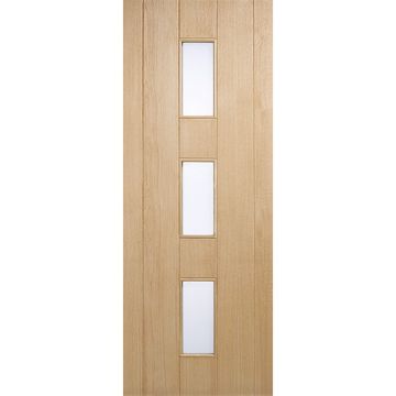 LPD Oak Veneered Copenhagen 3 Light Glazed External Door