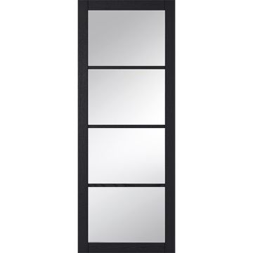 LPD Soho 4 Light Clear Glass Dark Charcoal Veneer Pre-Finished Internal Door