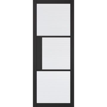 LPD Tribeca Reeded Glass Black Primed Internal Door