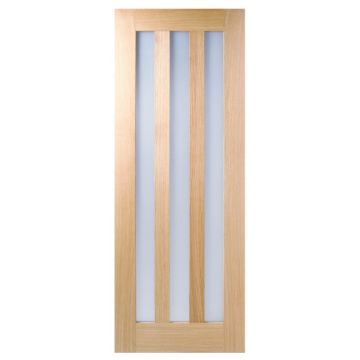 LPD Utah 3 Light Clear Glass Oak Veneer Pre-Finished Internal Door