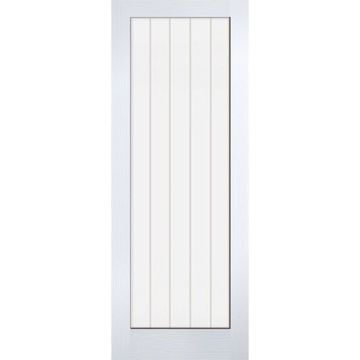 LPD Vertical 1 Light Clear/Etch Glass White Moulded HC Unfinished Internal Door