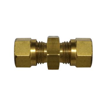 Intergas C1043 Brass LPG Fitting - 1/4" Compression Coupling 
